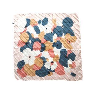 Satin Square Scarf Bandana One Size Abstract Floral Retro 26"×26"